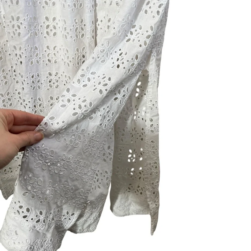J. CREW Linen Blend Maxi Skirt in Eyelet‎ Lace BI743